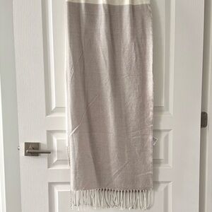 H&M Soft Fringe Scarf - Cream and Taupe NWOT